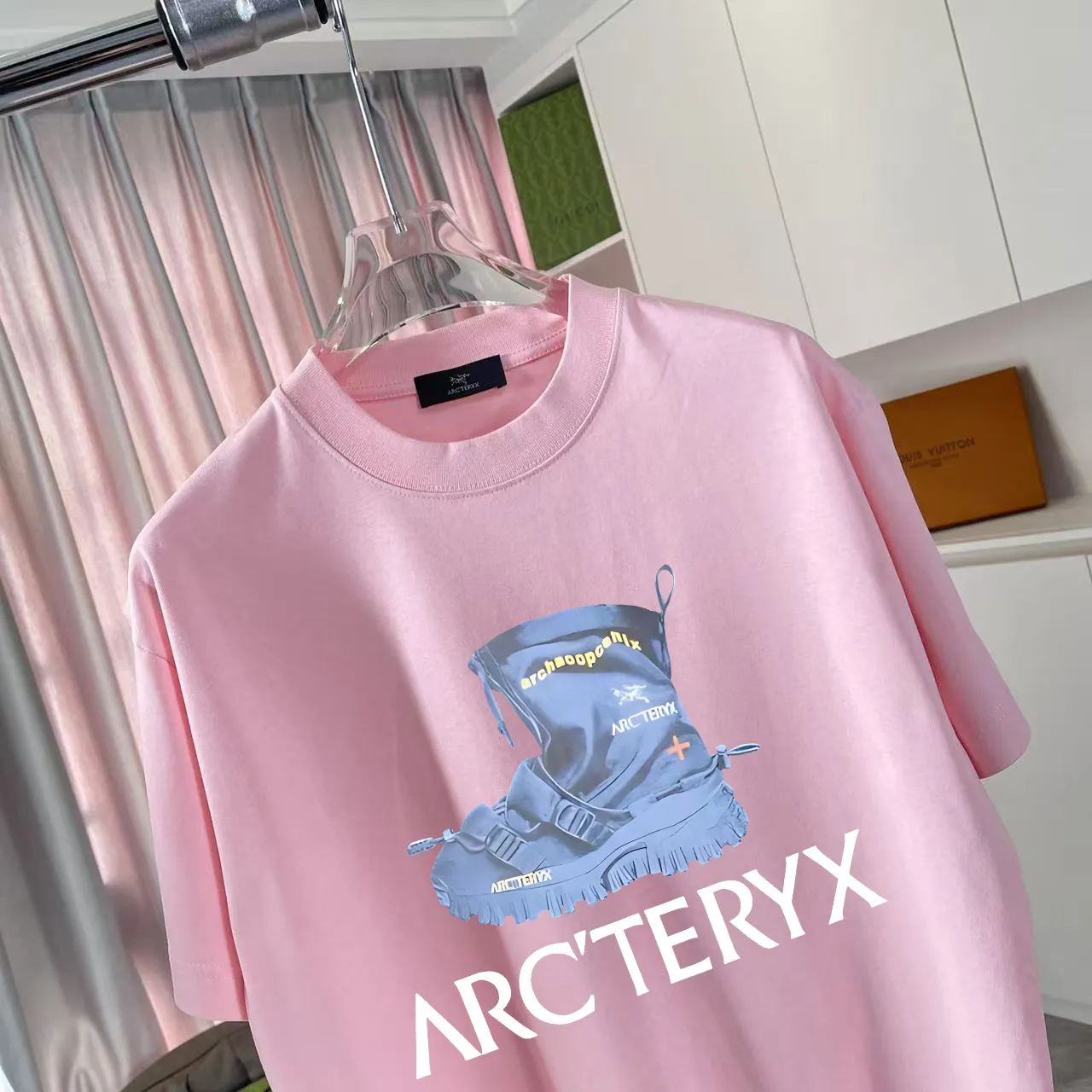 ARC'TERYX* 2025 New Arrival logo t g Same Style Size：S M L XL XXL ：Black White Pink Gray